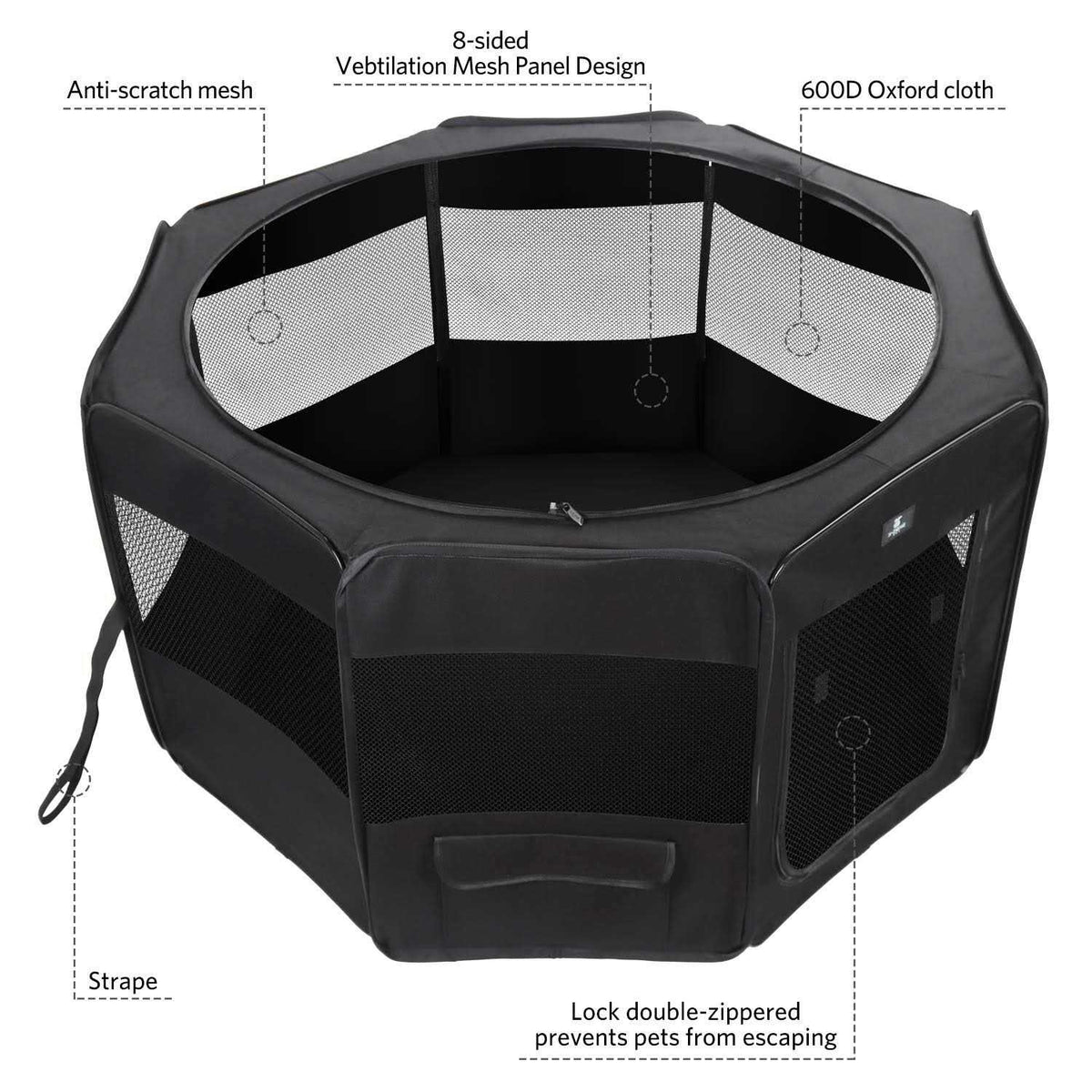 Portable Foldable Pet Playpen 600D Oxford Cloth T691448