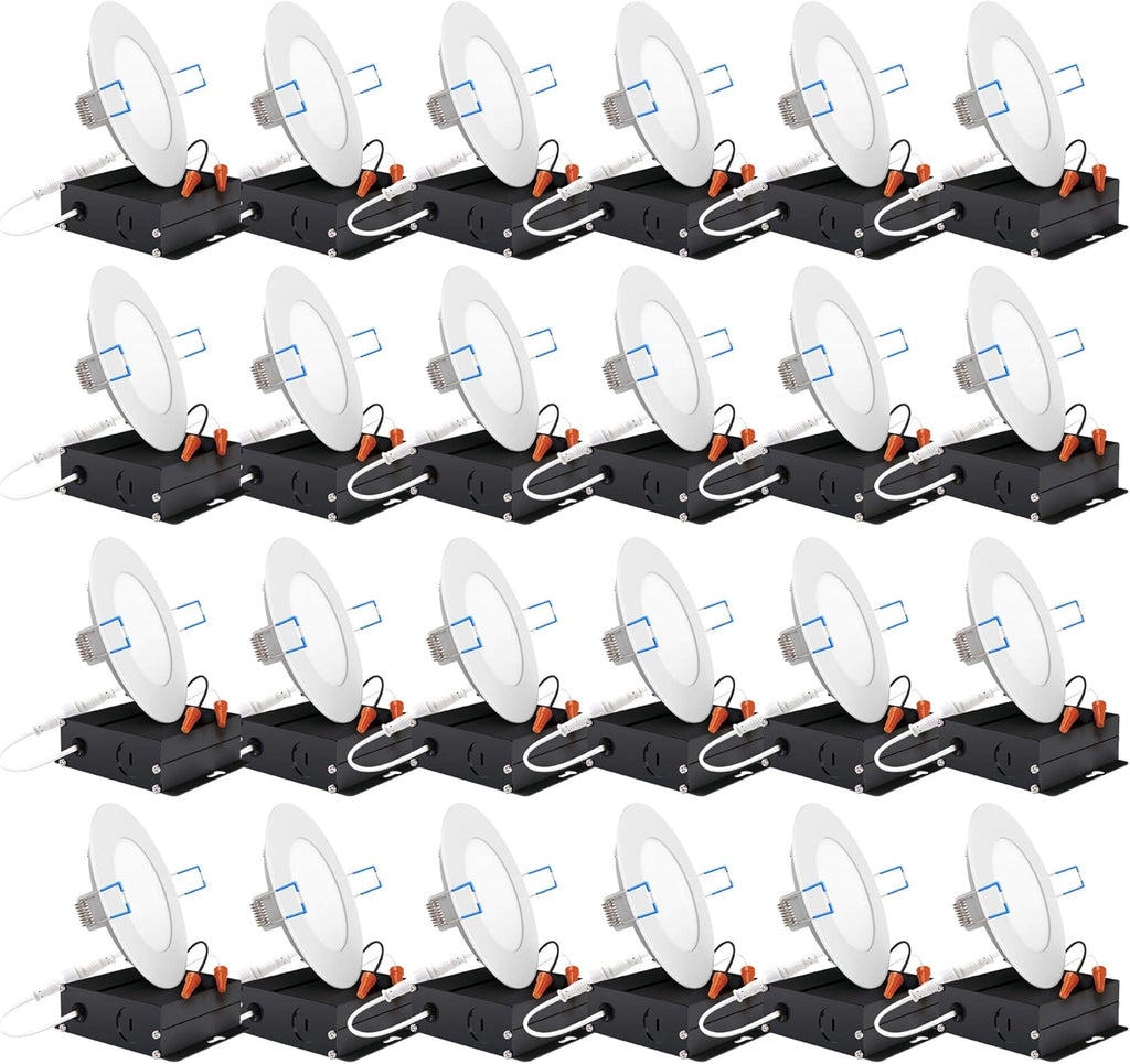 24 Pack 6 Inch LED Recessed Lighting 3000K Dimmable 14W 850 LM A82149