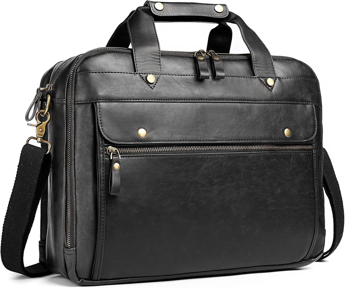 Brown Leather 15.6 Inch Laptop Briefcase O156936