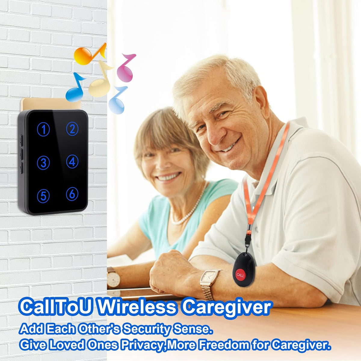 Wireless Caregiver Pager with 3 Number Display Plug-in Receiver 6 Transmitters D4335