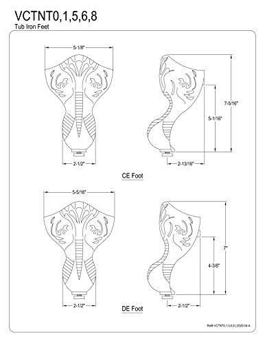 4 Piece Tub Feet Set Chrome F35238