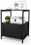 3-Tier Nightstand with Open Shelf and Cabinet Door C8631