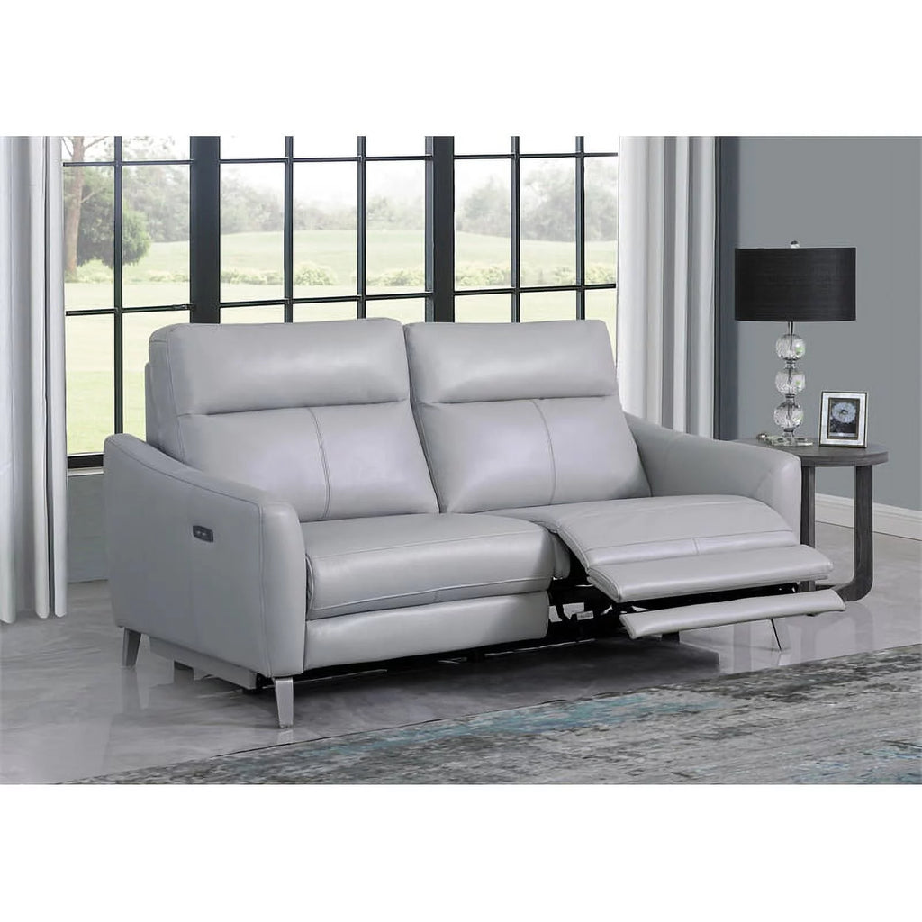 Gray Faux Leather Power Sofa Z450