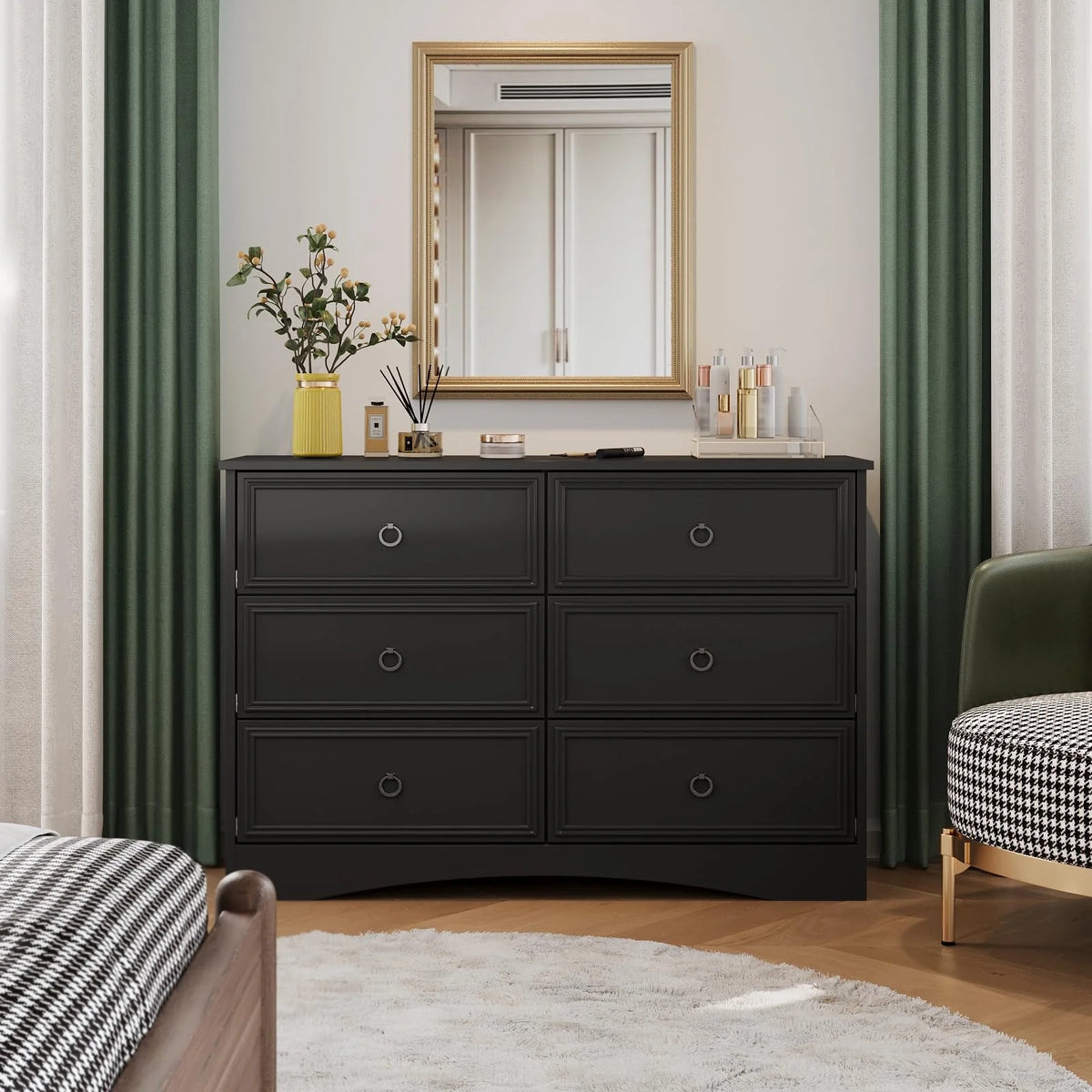 Gray 6 Drawer Wood Dresser X2154