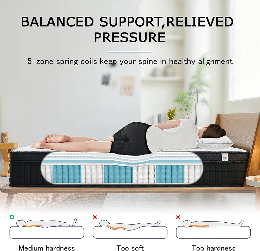 12 Inch King Spring and Memory Foam Hybrid Mattress V51548