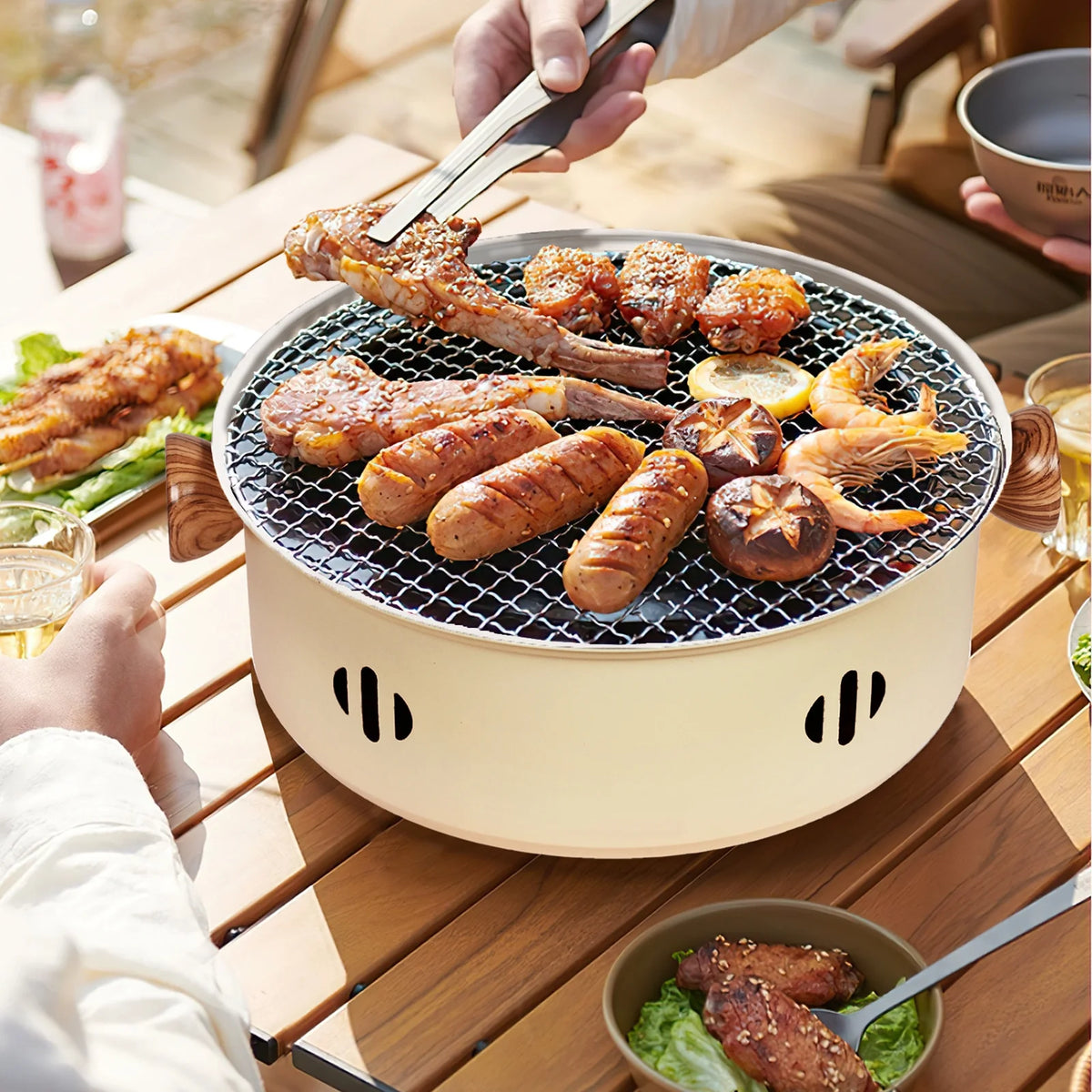 Charcoal BBQ Grill Portable Camping Grill Black M5171