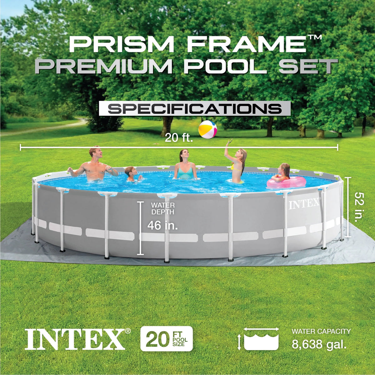 20ft x 52in Above Ground Swimming Pool Set with Filter Pump J728879