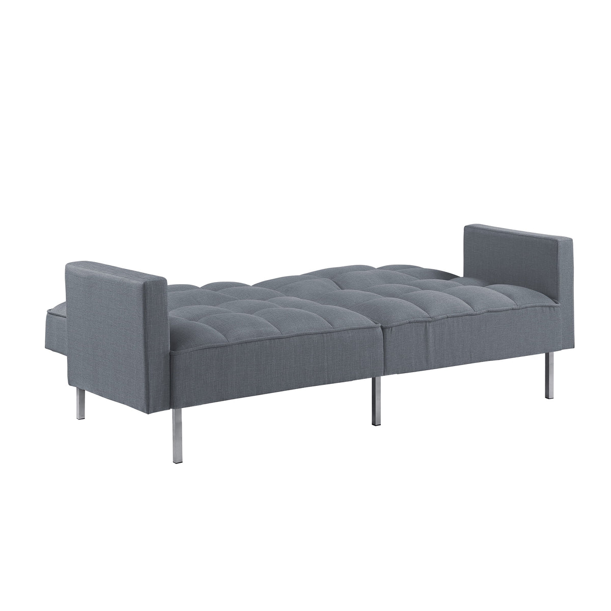 Dark Gray Linen Convertible Futon Sofa Bed B704185