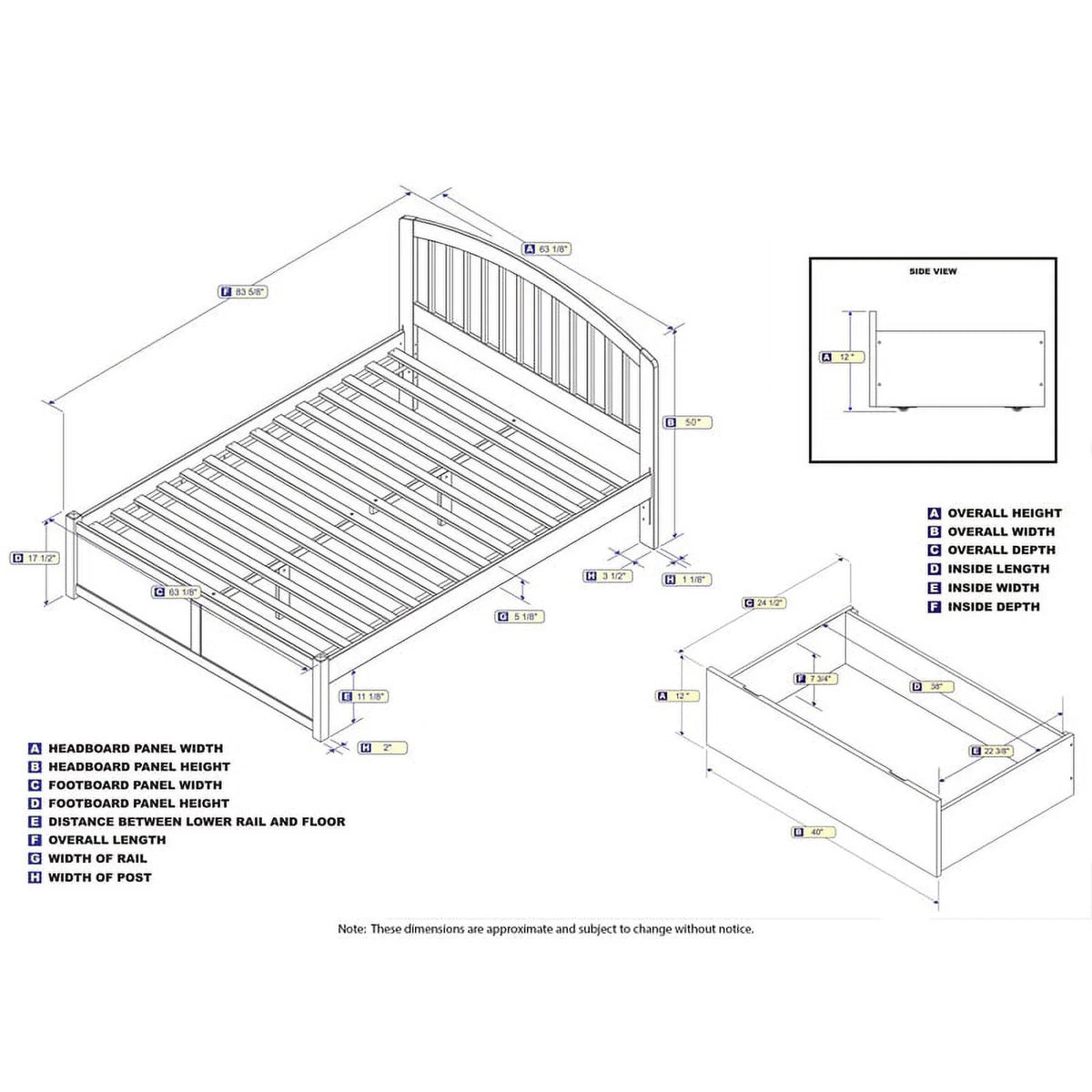 White Queen Storage Platform Bed B72563