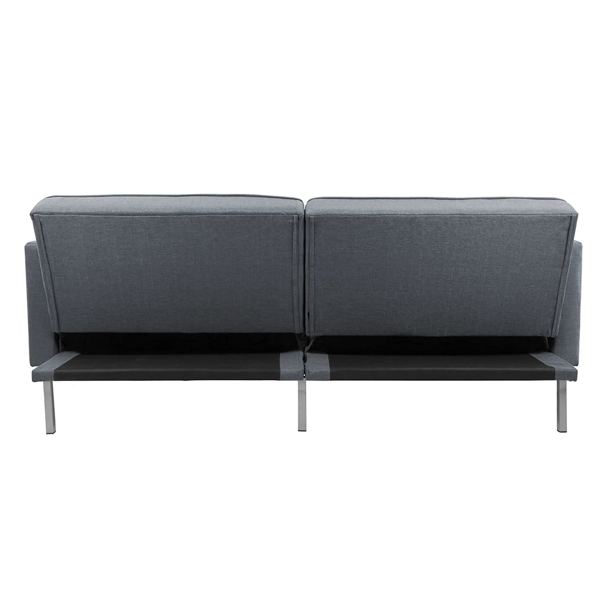 Dark Gray Linen Convertible Futon Sofa Bed B704185