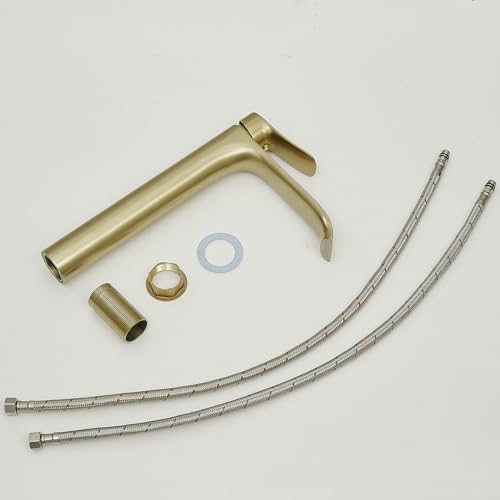 Brushed Gold Single Handle Vessel Sink Faucet C51749