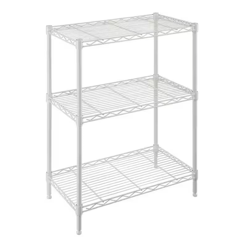 Ivory 3-Tier Metal Wire Shelving Unit O92275