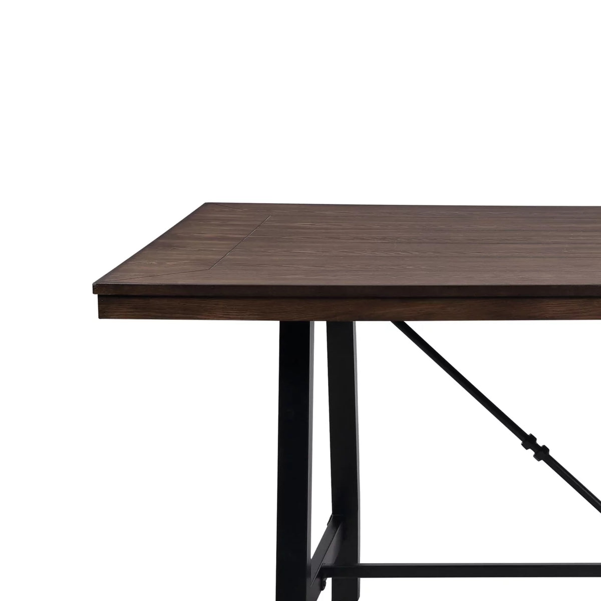 Industrial Style Wood and Metal Dining Table U832567