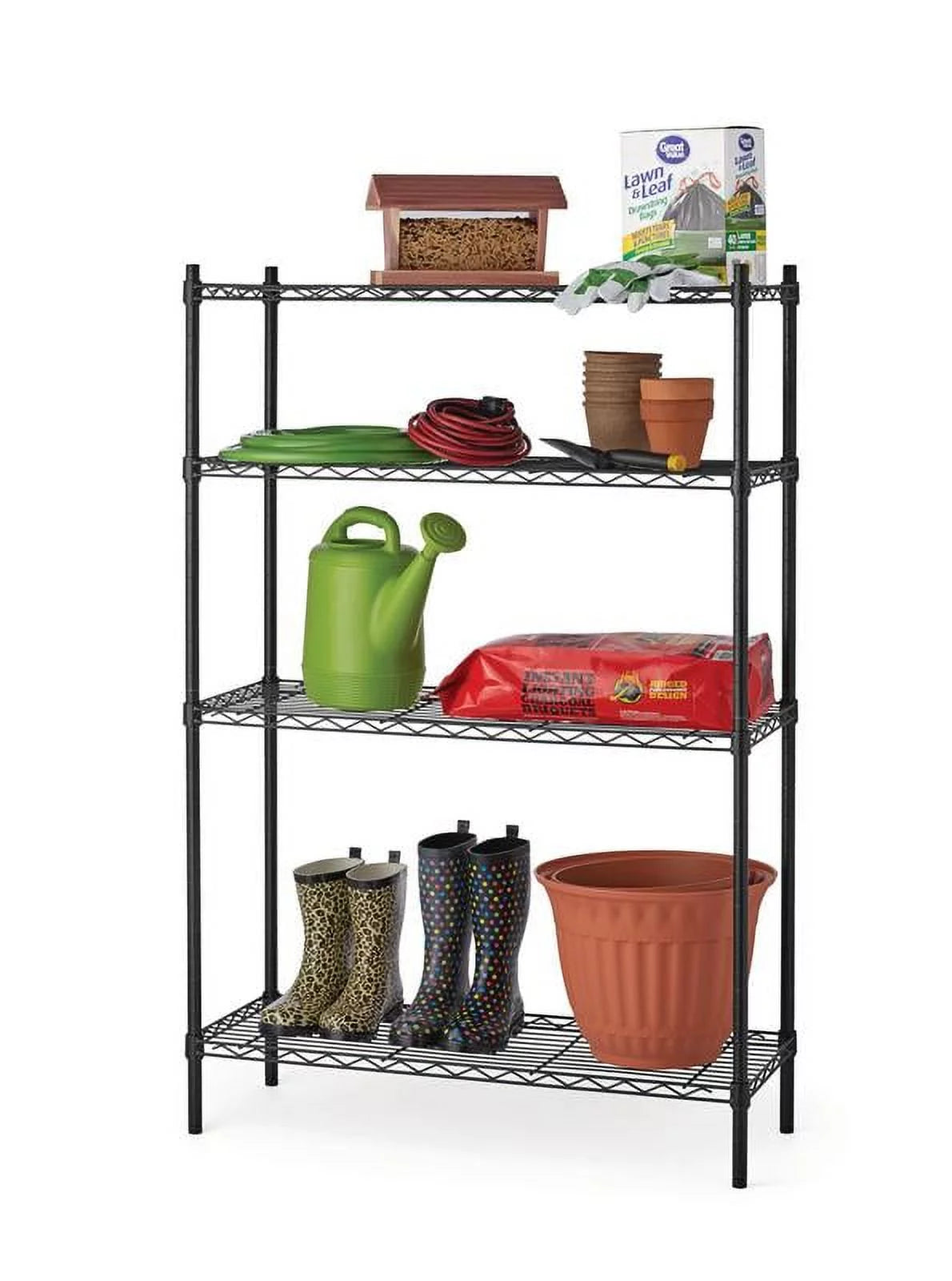 Steel 4-Tier Storage Shelf Unit White C505942