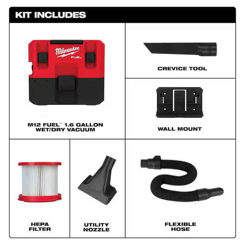 12-Volt Cordless 1.6 Gal. Wet/Dry Vacuum with 3.0 Ah Batteries R9078
