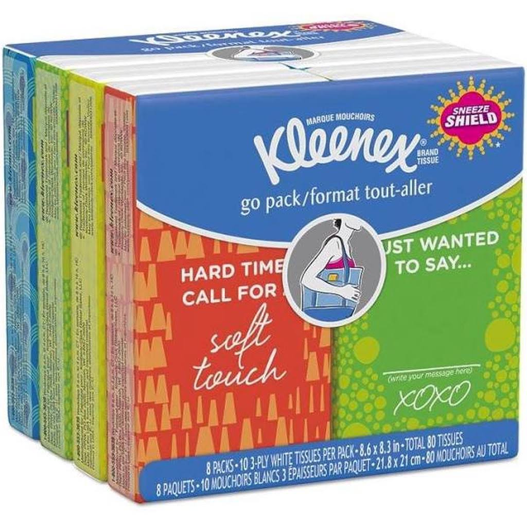 Facial Tissue Pocket Packs 3-Ply White 8 Pouches K779