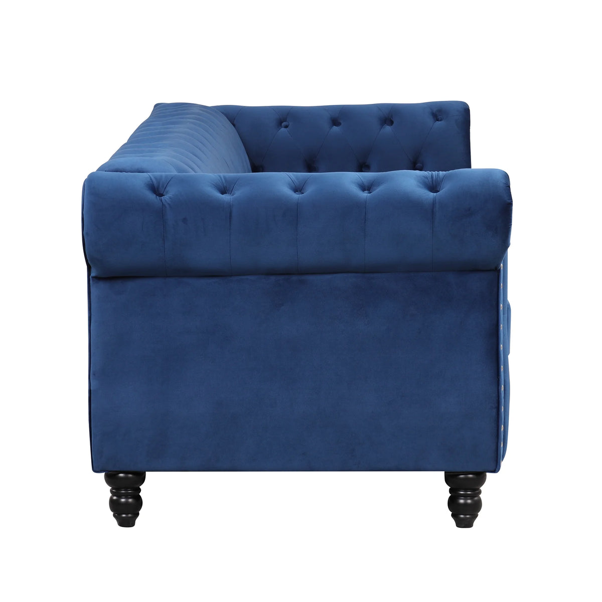 Blue 3-Seat Upholstered Sofa with Metal Legs J13338
