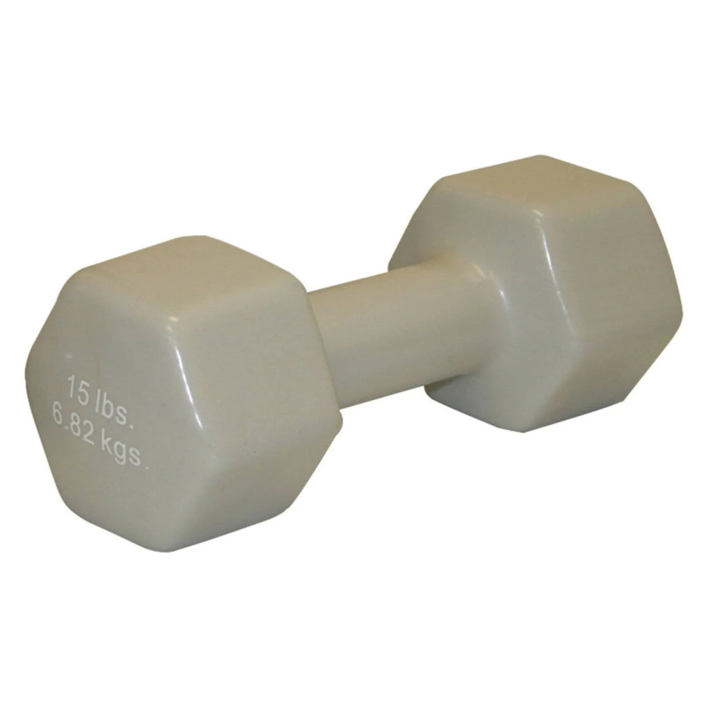 15 lb Silver Vinyl Dumbbell Pair M8645
