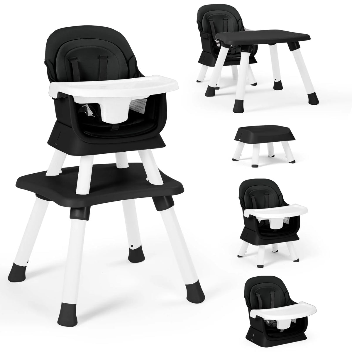 8 in 1 Black Baby High Chair W1881