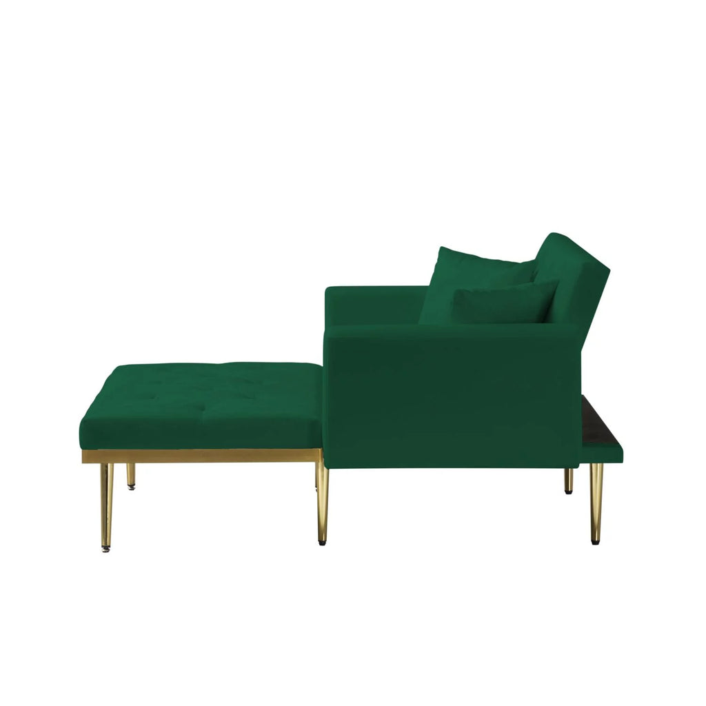 Green Convertible Chaise Lounge Sofa Bed T354400