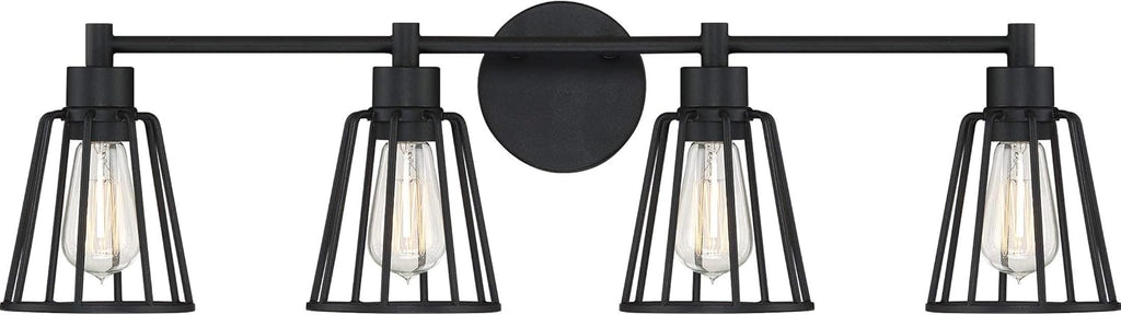 4-Light Earth Black Vanity Wall Lighting A3376