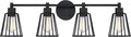 4-Light Earth Black Vanity Wall Lighting A3376