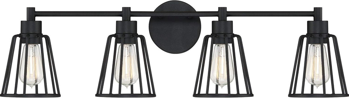 4-Light Earth Black Vanity Wall Lighting A3376