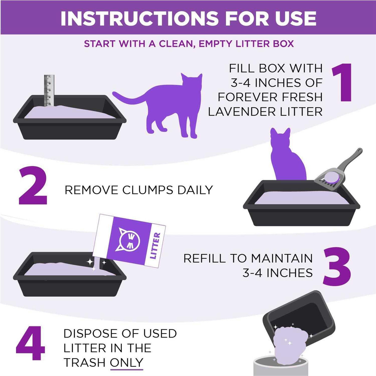 Lavender Clumping Cat Litter N317
