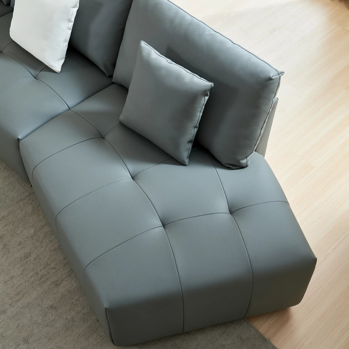120'' Dark Gray Real Leather Modular Sectional Sofa K43280