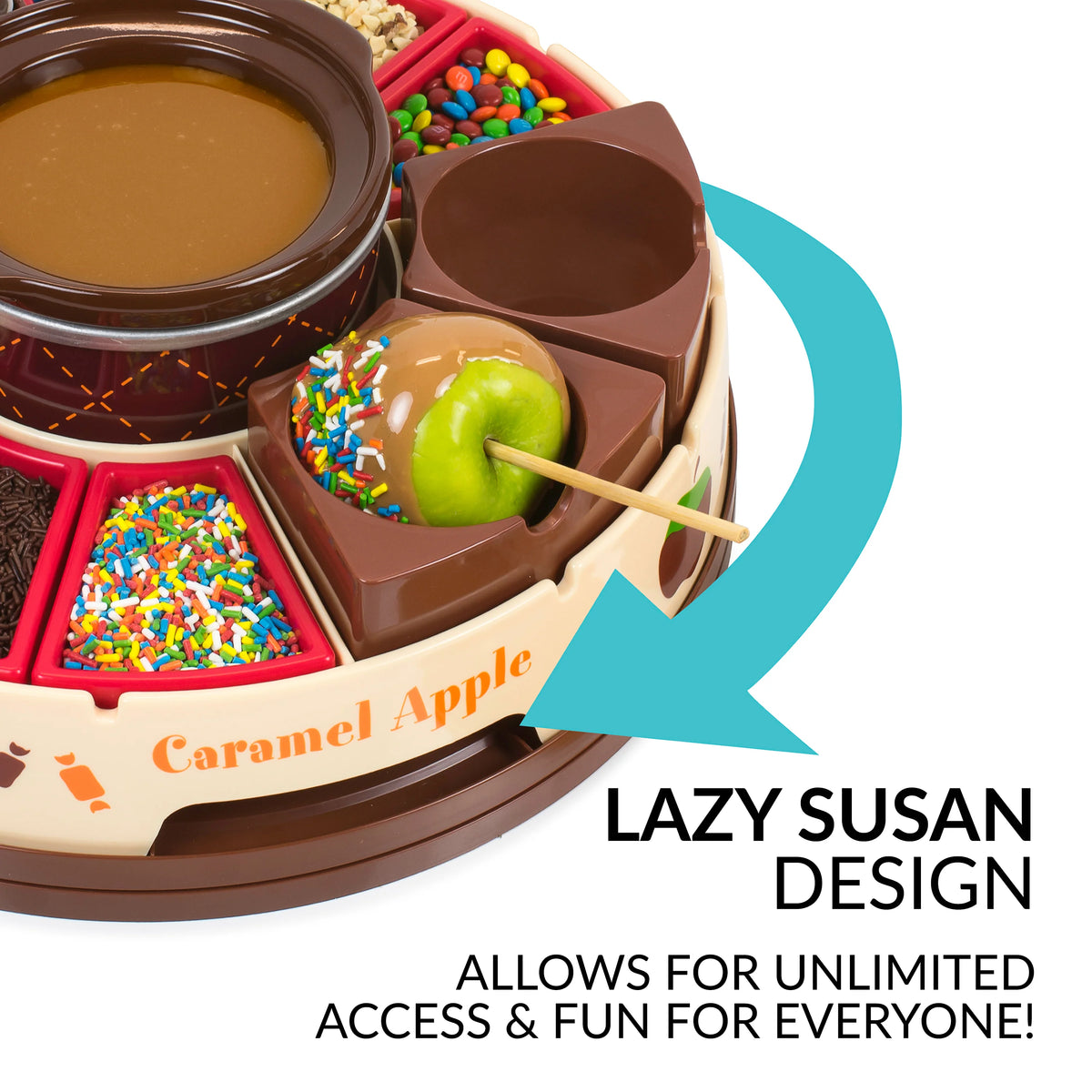 Chocolate & Caramel Apple Party with Heated Fondue Pot, 25 Sticks H400166