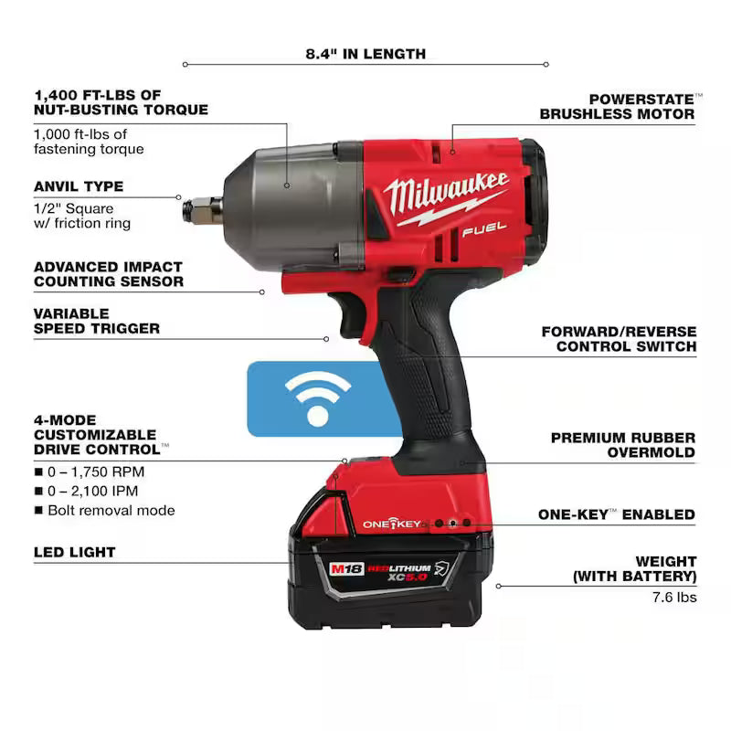 18-Volt Li-Ion Brushless Cordless 1/2 in. High-Torque Impact Wrench N6781