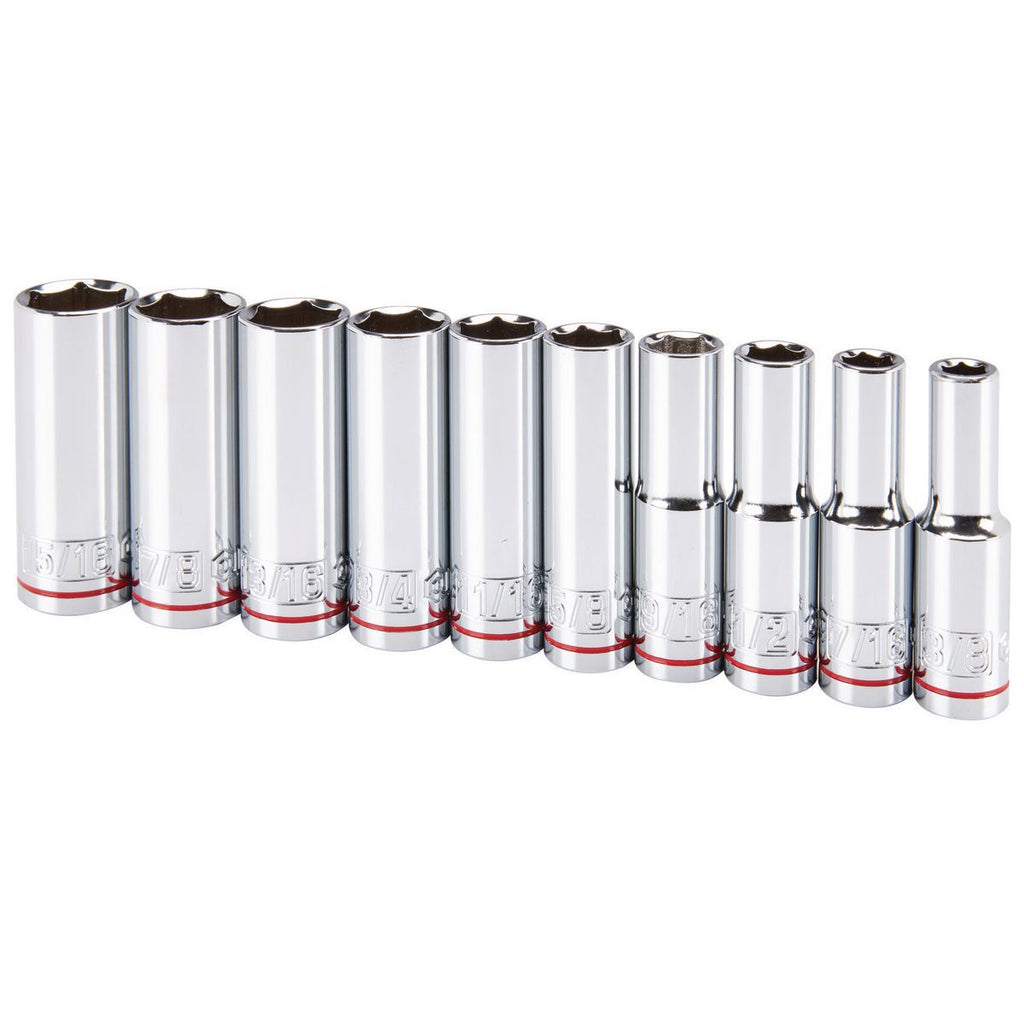 1/2 in. Drive SAE Chrome Deep Socket Set, 10-Piece T910293