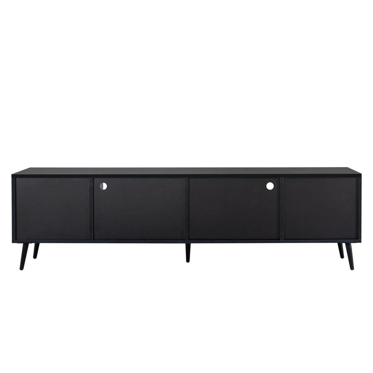 Black TV Stand with LED Lights and Storage Drawers S137