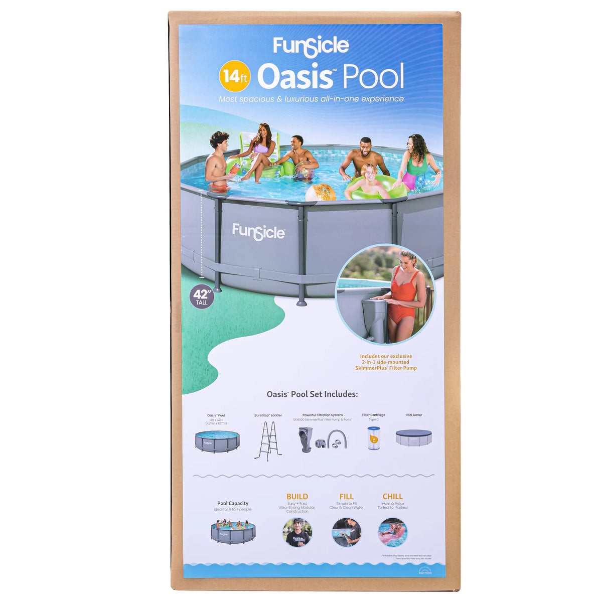 14 ft Round Metal Frame Above Ground Swimming Pool K683