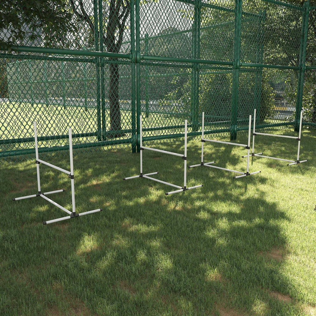 4 Piece Dog Agility Equipment with Adjustable Height Jump Bars J791124