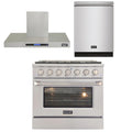 36 in. Natural Gas Range, Range Hood and Dishwasher I698600