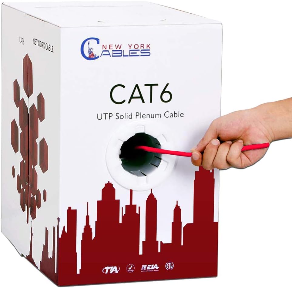 CAT6 Plenum 1000ft Bare Copper Ethernet Cable S8926