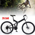 21 Speed Folding Mountain Bike Carbon Steel Adults Foldable Bicycle T214