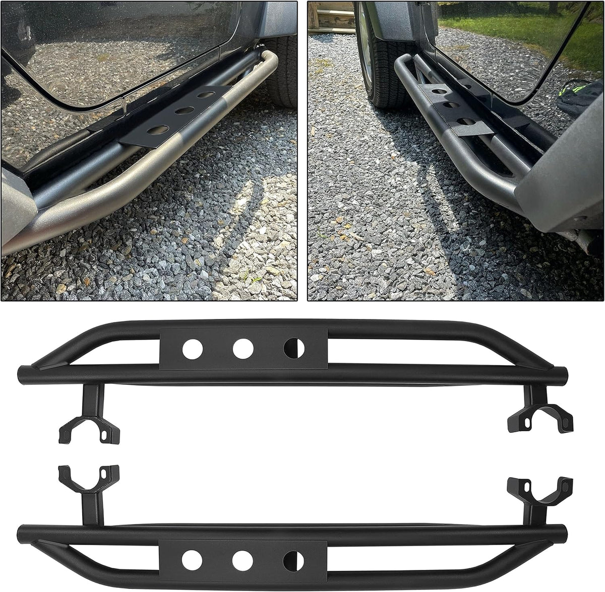Black Steel Side Step Running Board M777346