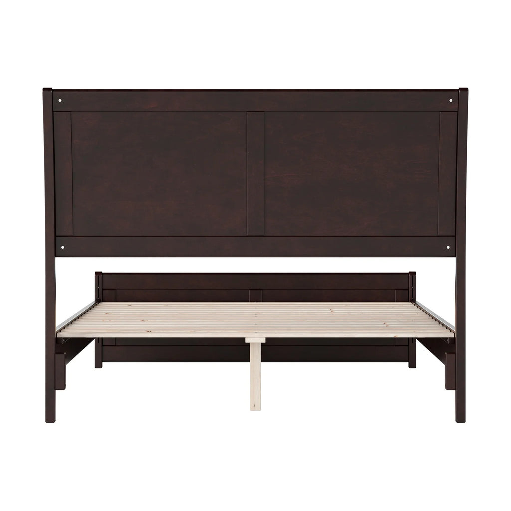 Espresso Full Wood Low Profile Platform Bed with Footboard T268859