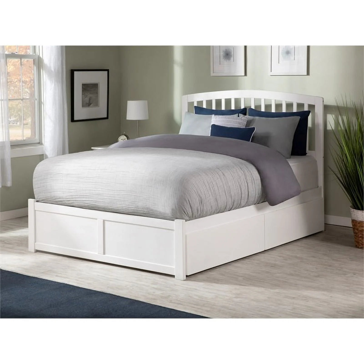 White Queen Storage Platform Bed B72563