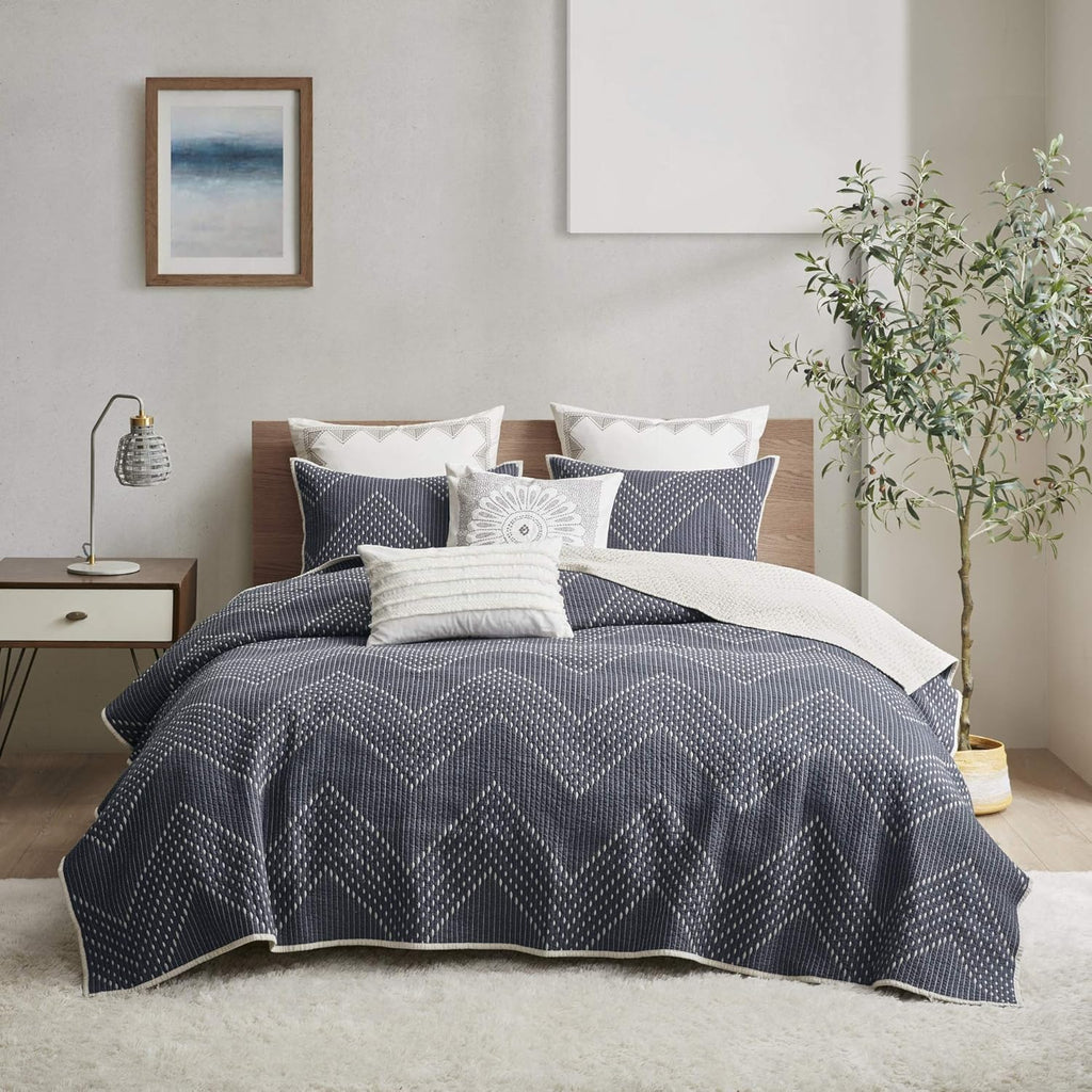 Navy 3 Piece King Coverlet Mini Set E58638