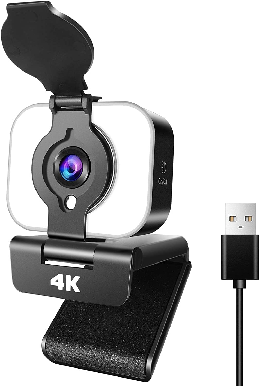 4K Webcam with Light, AutoFocus, Privacy Cover, Stereo Microphone M90967