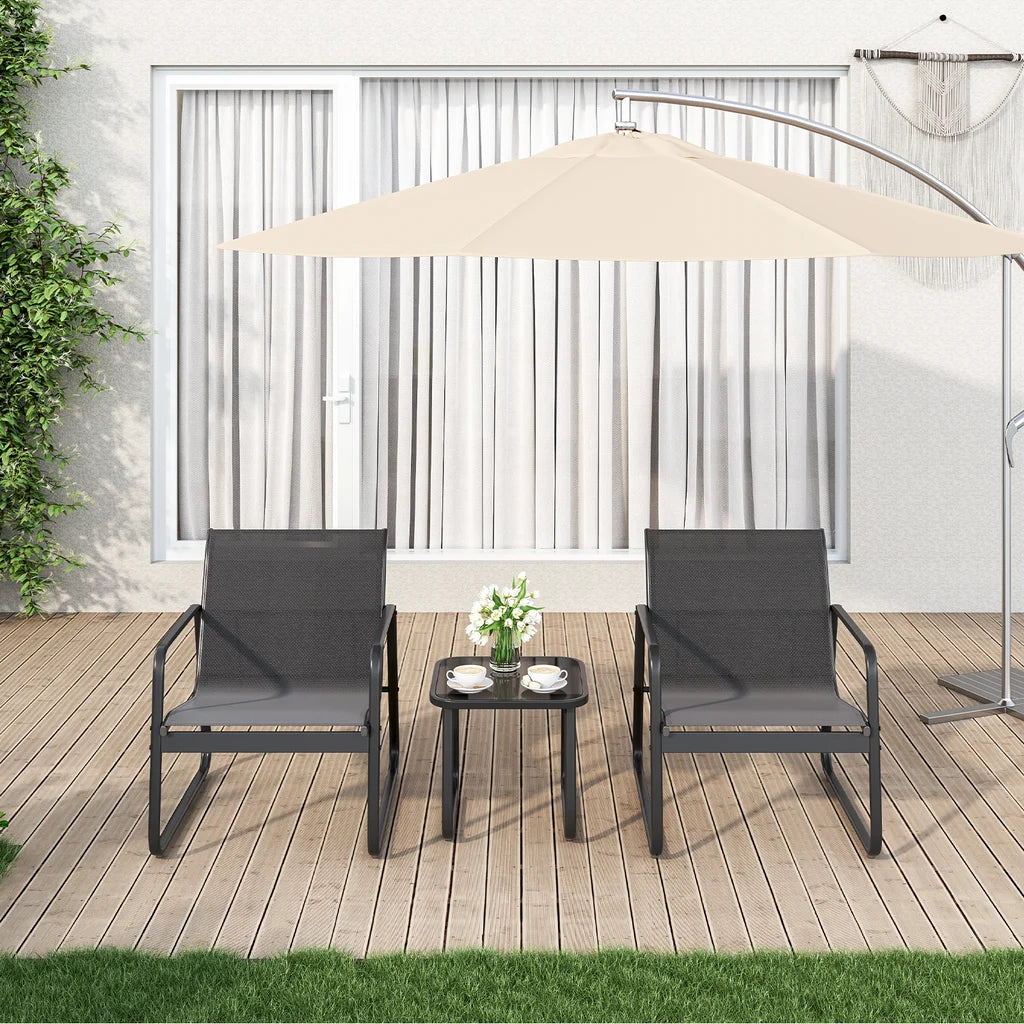 3 Pieces Textilene Patio Furniture Set with Tea Table Z4187