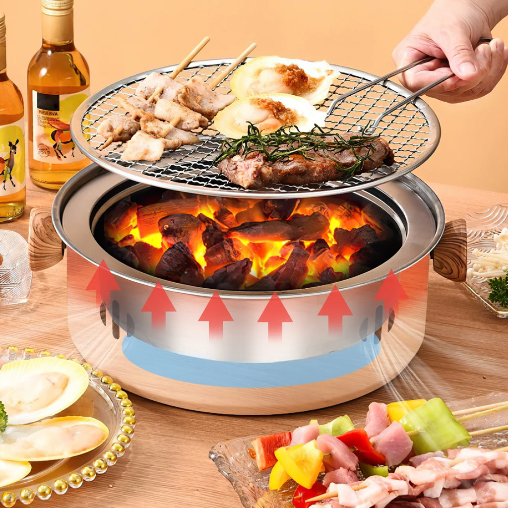 Charcoal BBQ Grill Portable Camping Grill Black M5171