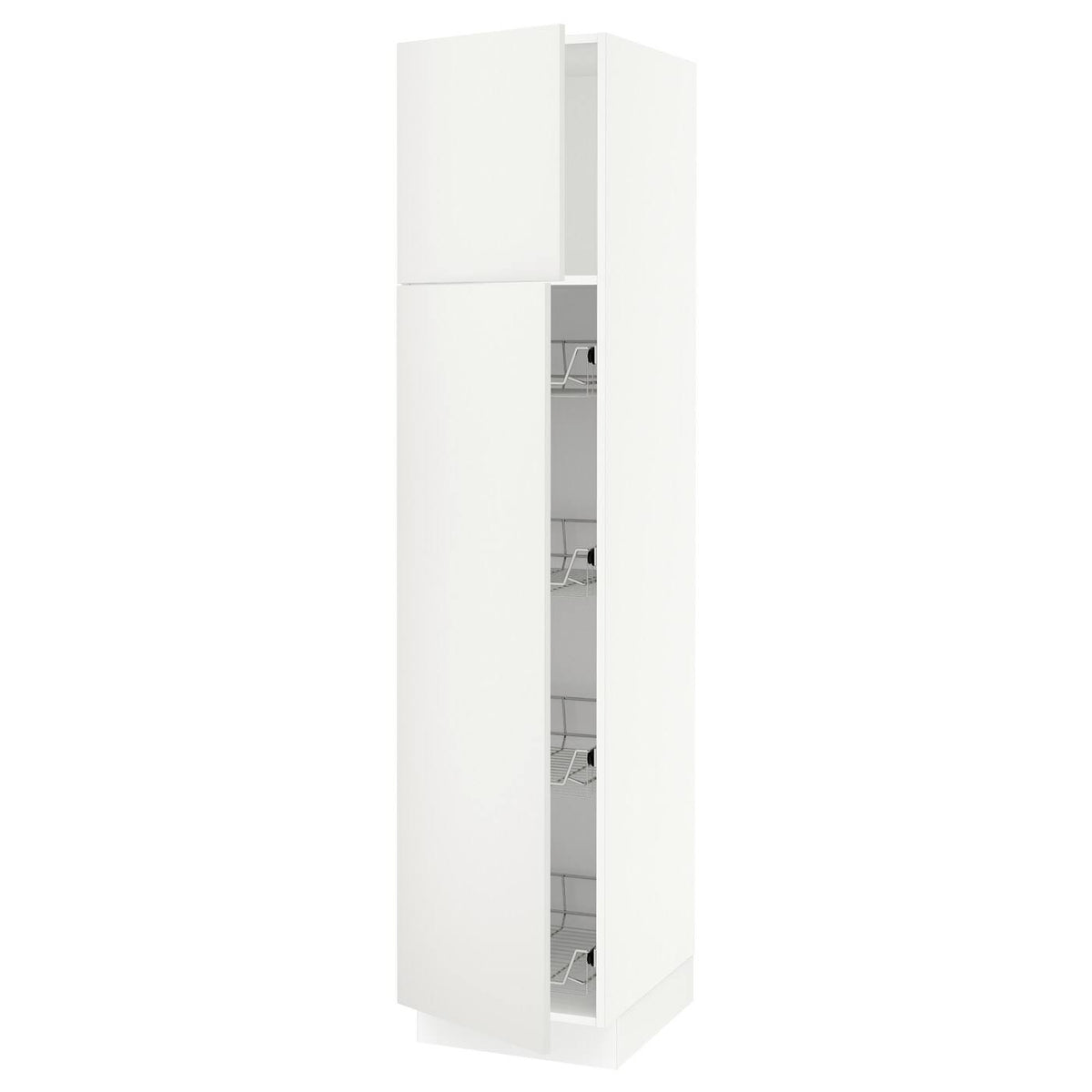 White High Cabinet with Wire Baskets P17273
