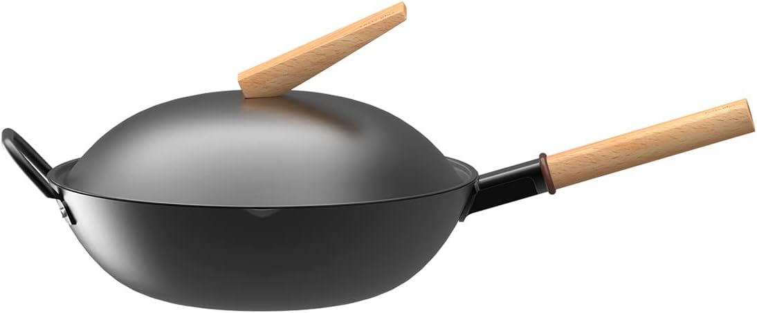 Carbon Steel Wok with Lid 12 Inch N24540