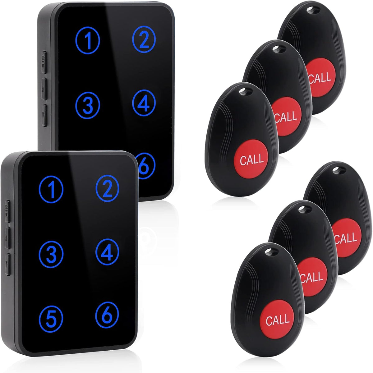 Wireless Caregiver Pager with 3 Number Display Plug-in Receiver 6 Transmitters D4335
