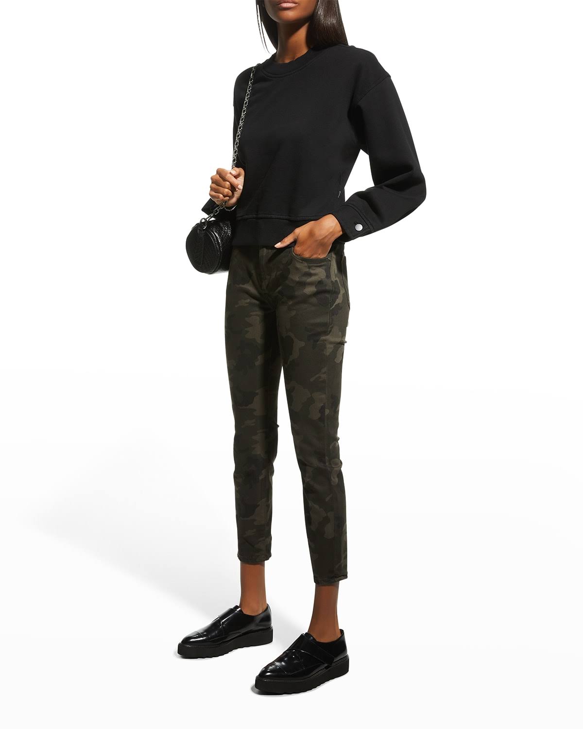 Skinny Mid Rise Crop 32 Dark Camo V897