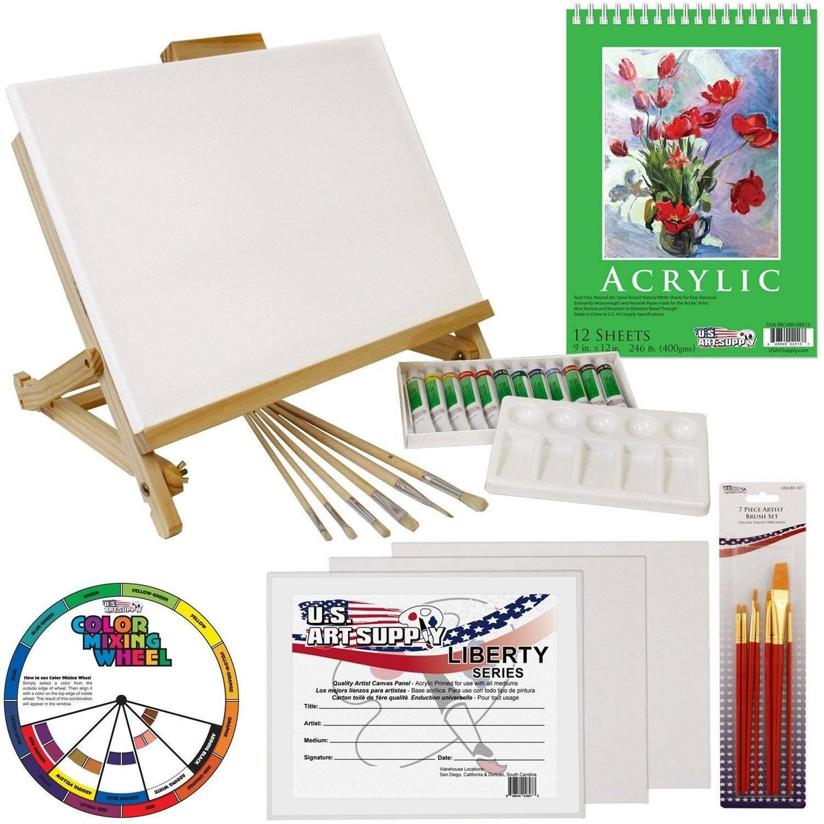 33 Piece Acrylic Painting Set with Table Easel J1218